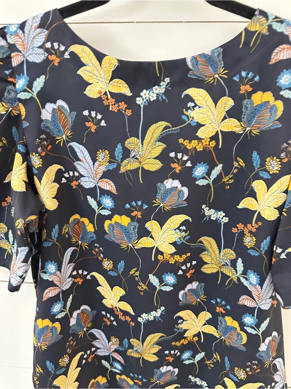 Loft M floral 1/2 sleeve large floral classic workwear polyester blouse - Picture 4 of 12